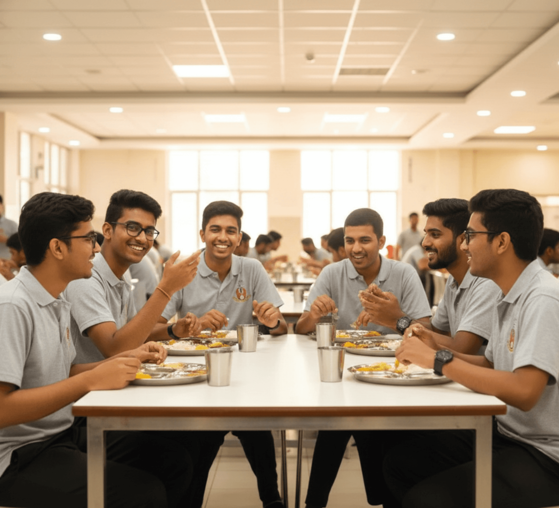 Students Dining Together at Bapuji SPSS PU College Mess