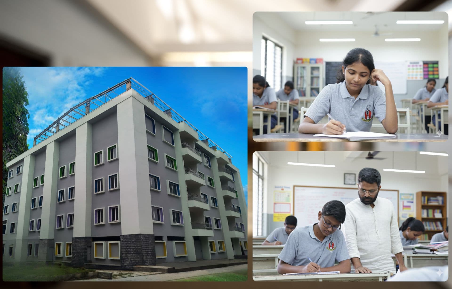 Classrooms and the residential block at Bapuji SPSS PU College
