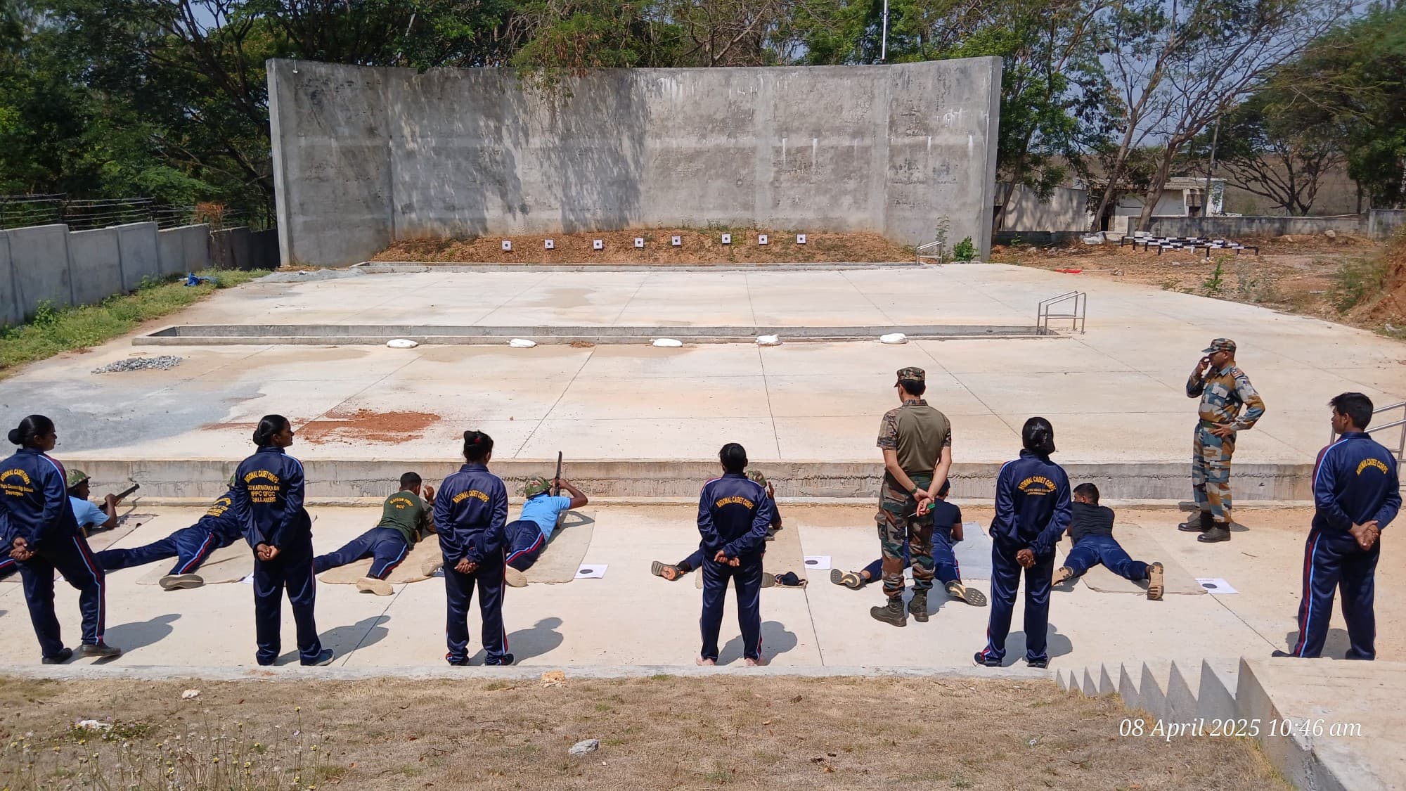 NCC cadets at a firing-range training camp